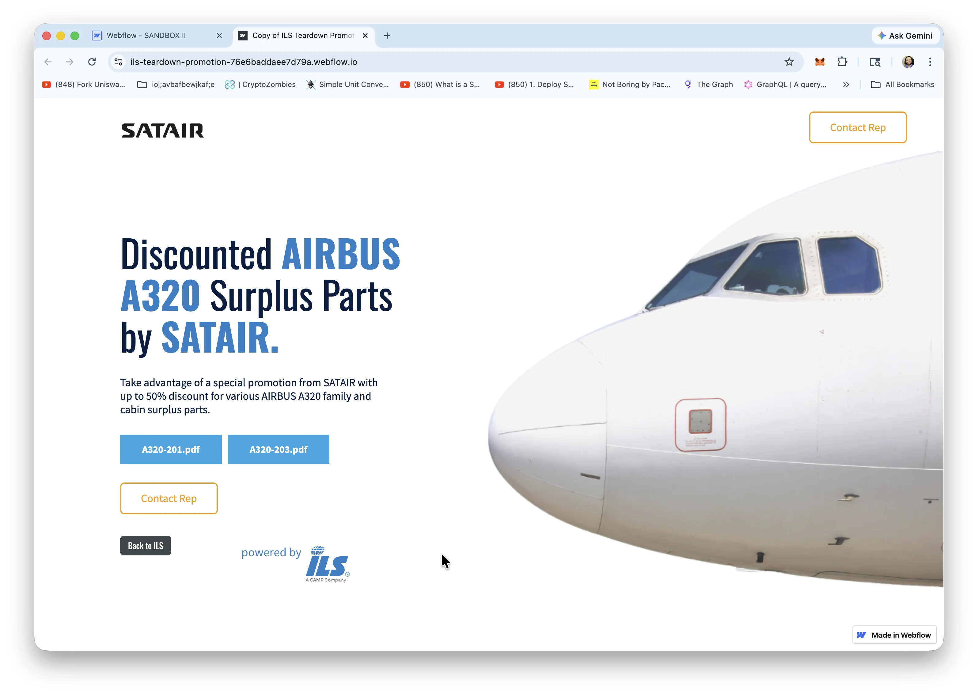 Satair Landing Page